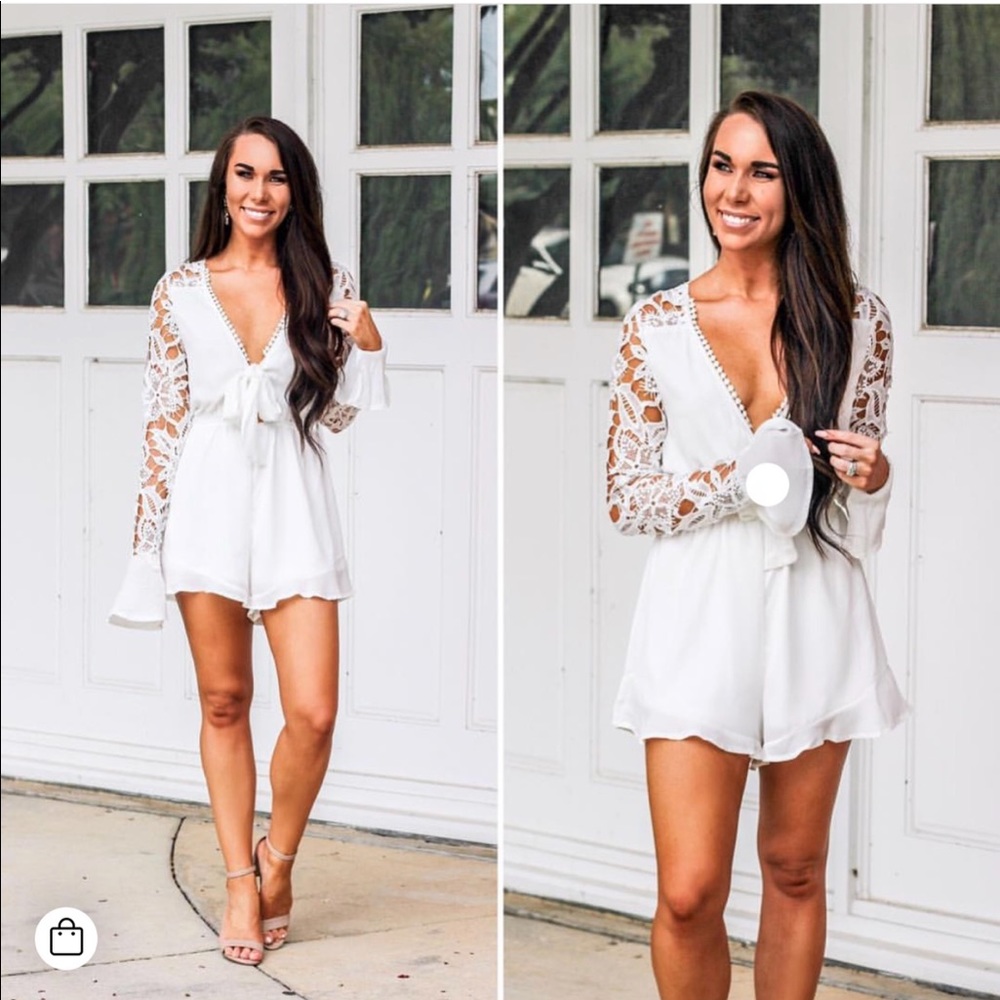 Bella and Bloom White Crochet Lace Romper 🤍